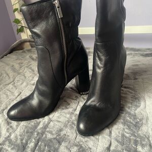 Michael Kors Black Leather Heeled Boots